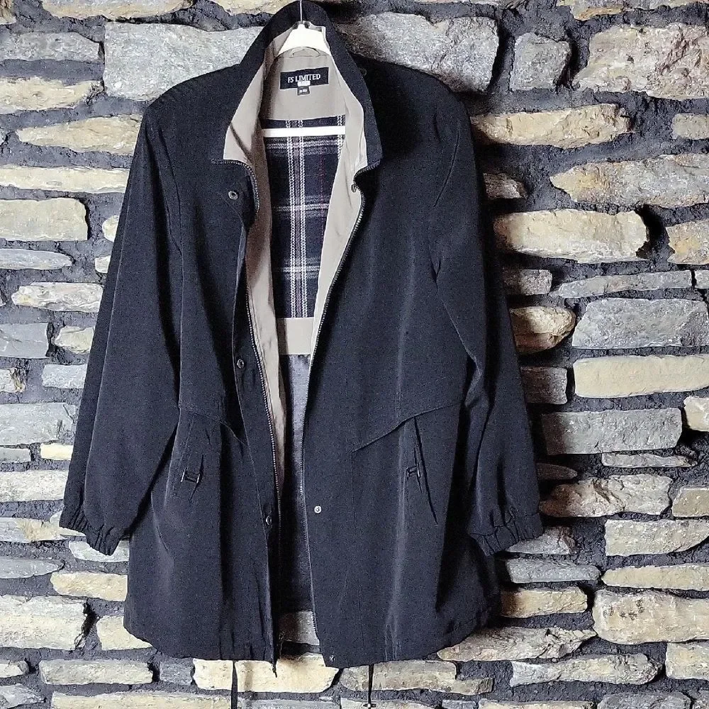 FS Limited Black Utility Jacket with Plaid Lining Size XL